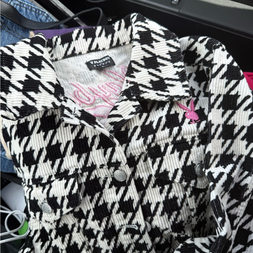 PLAYBOY x Pacsun Plaid Black and White Women's Jacket